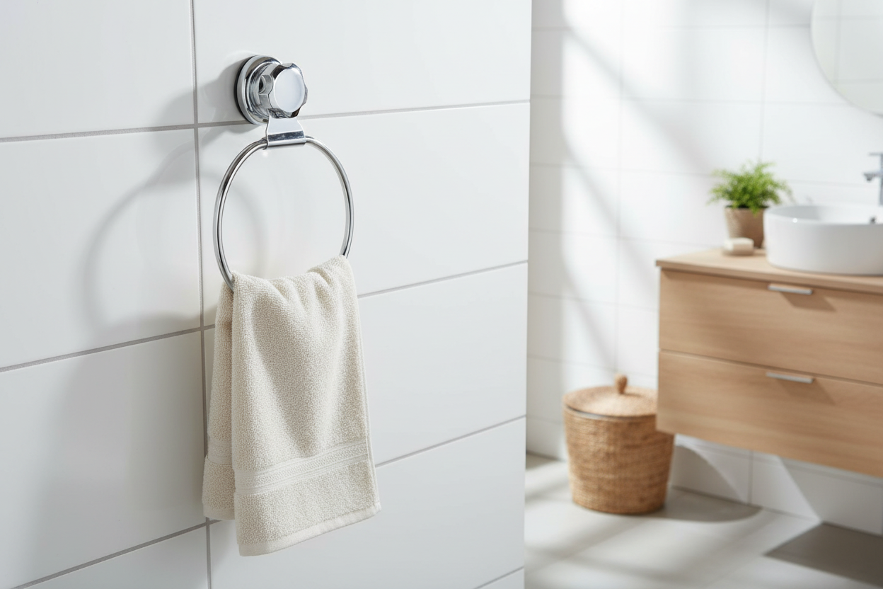 Best Lock håndkleholder i baderomsmiljø