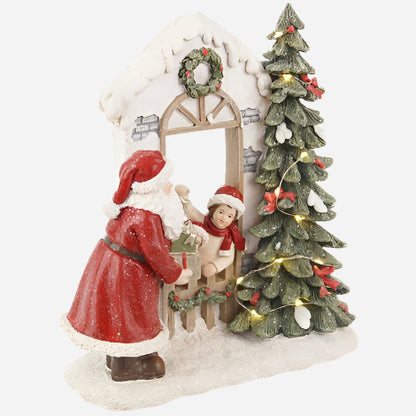 Koselig Nissedør med LED-lys - Magisk Juledekorasjon 20x30cm