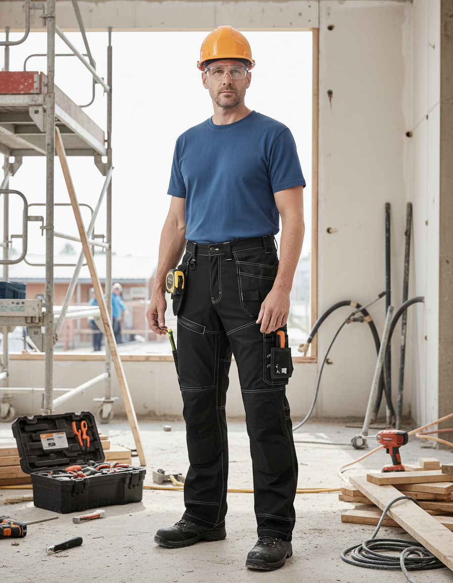 Blåkläder håndverksbukse 1500 på arbeidsplass