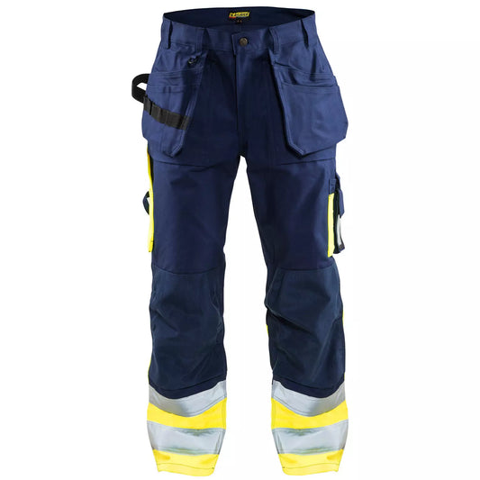 Blåkläder håndverksbukse marine - høy synlighet -XXL