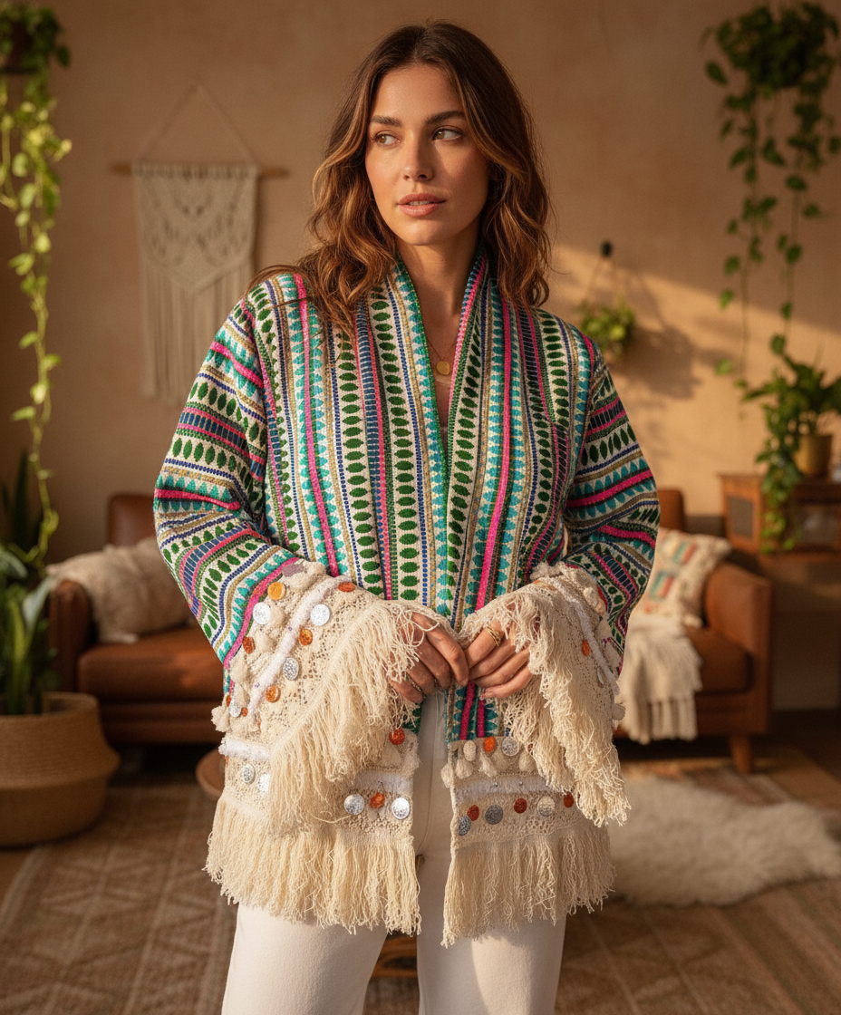 Boho Jacket på modell