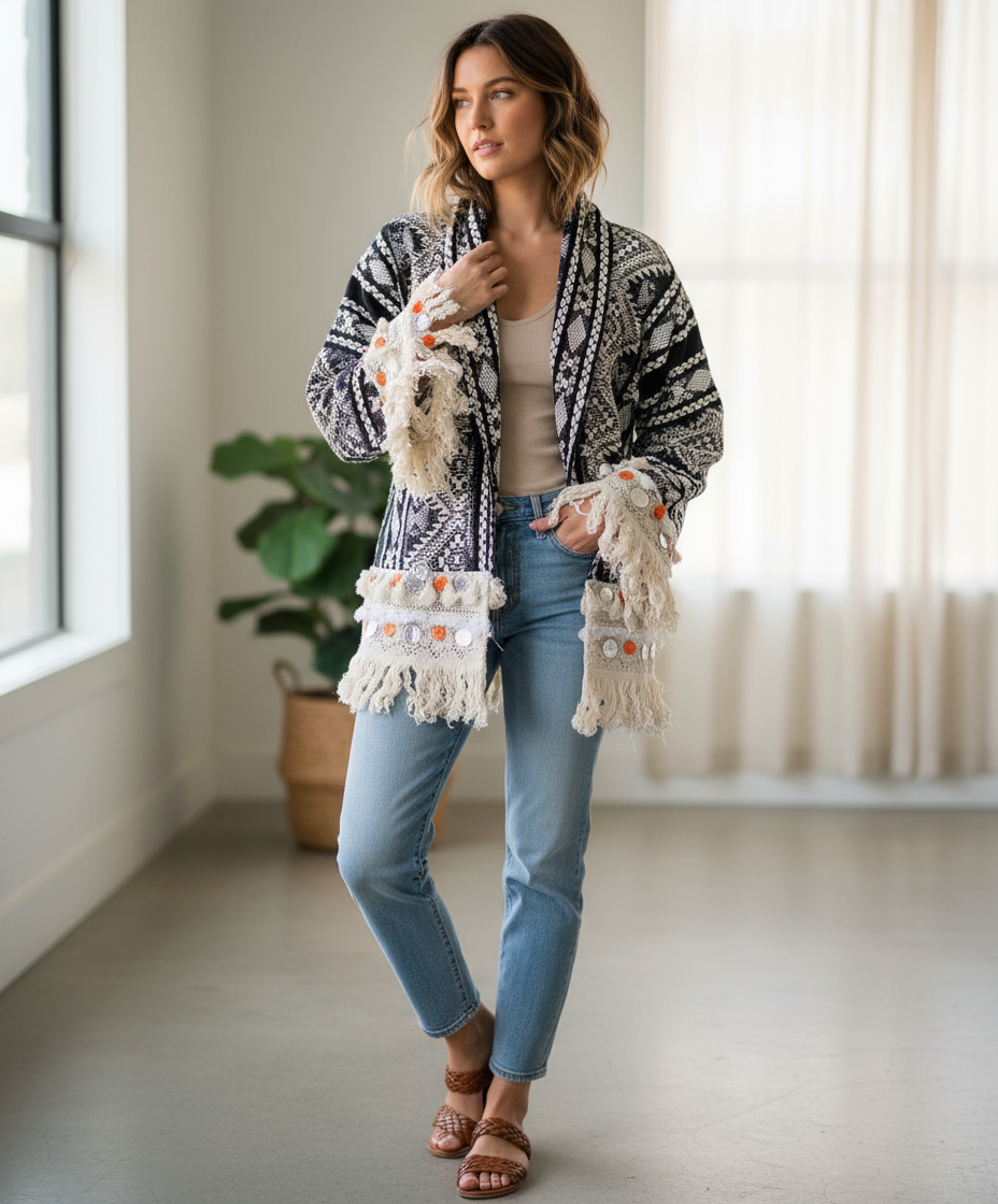 Boho Jacket på modell
