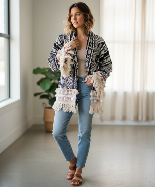 Boho Jacket på modell