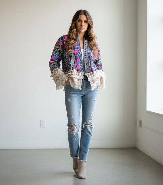 Boho Jacket på modell