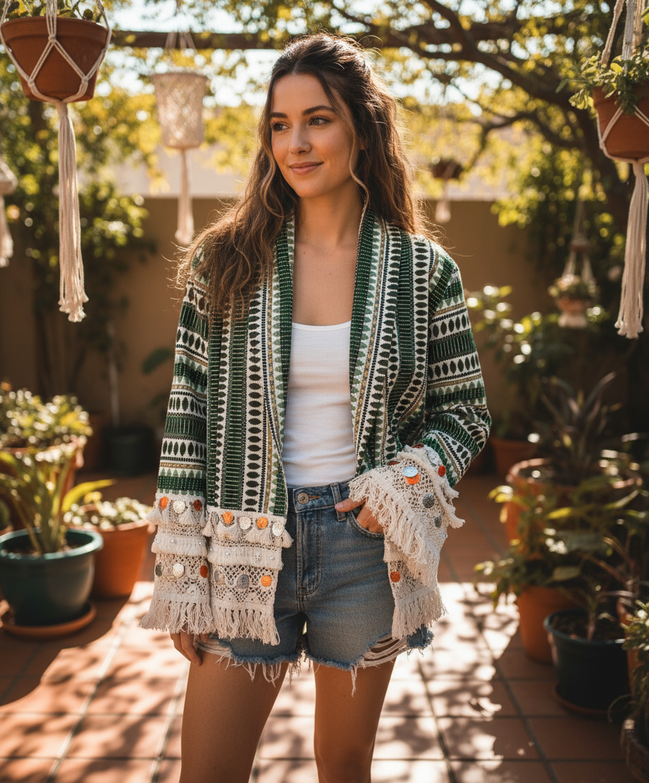 Boho Jacket på modell