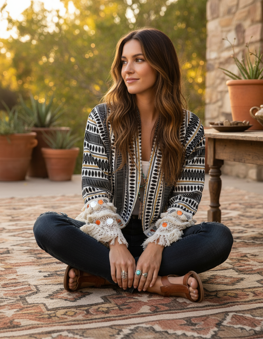 Boho Jacket på person