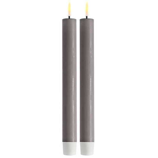 Deluxe homeart LED kronelys grå 2x24 cm - 2 stk