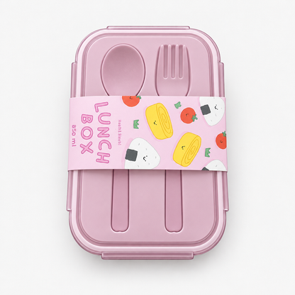 Moshi Moshi matboks med med skje og gaffel 850 ml – rosa