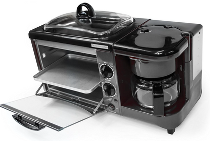 Multifunksjonell 3-i-1 frokostmaskin - Miniovn, Kaffetrakter & Stekeplate