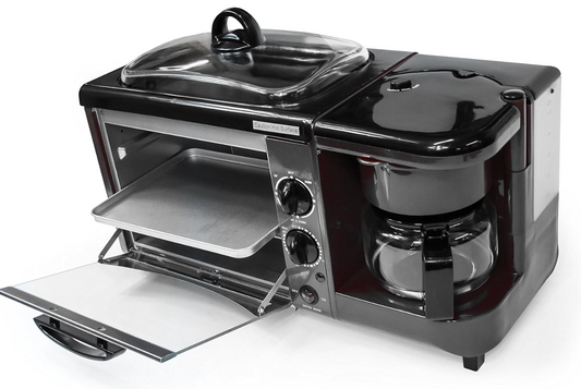 Multifunksjonell 3-i-1 frokostmaskin - Miniovn, Kaffetrakter & Stekeplate