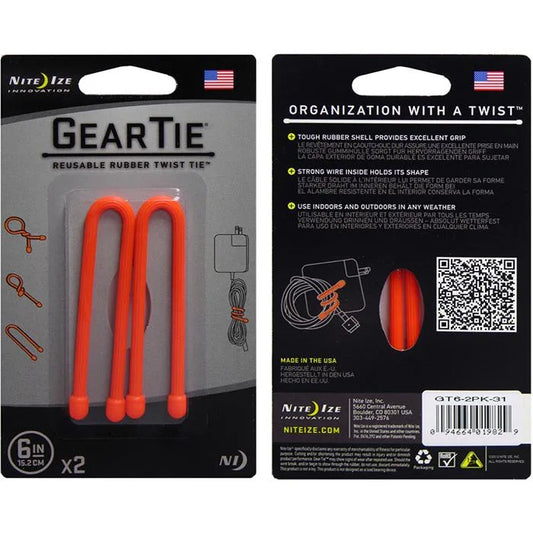 Nite Ize Gear tie - vaier - gummibånd 2-pk