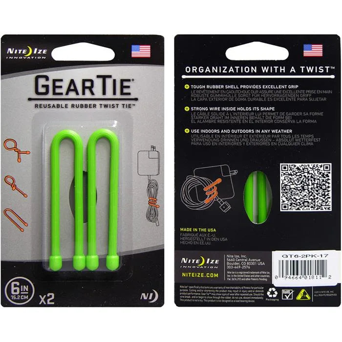 Nite Ize Gear tie - vaier - gummibånd 2-pk