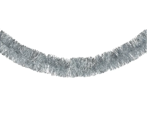 Sølvfarget glitter girlander 450 cm - stor og fyldig