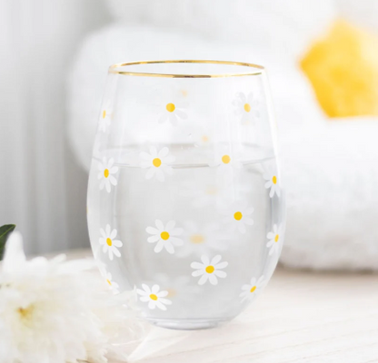 Daisy glass 500ml - Tusenfryd Mønster - Vinglass