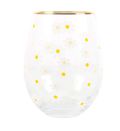 Daisy glass 500ml - Tusenfryd Mønster - Vinglass