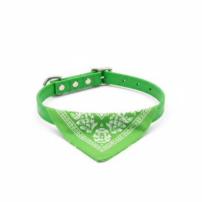 Grønt halsbånd med bandana – forbedret produktbilde