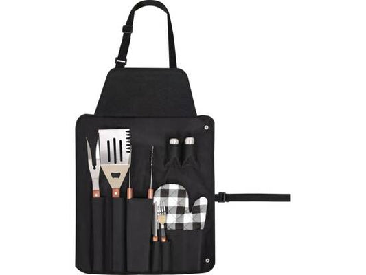 Grillsett med kraftig forkle - 8 deler