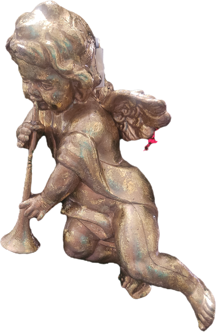 Engel av Gull med Trompet 27cm - Elegant Julepynt