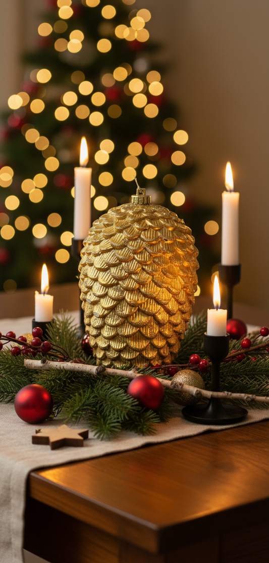 Gullkongle i juleomgivelser