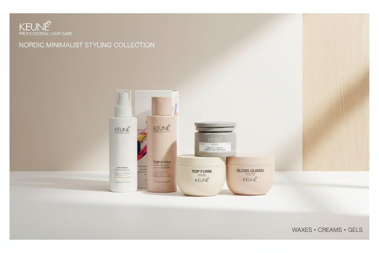 Hårstyling banner med produktbilder