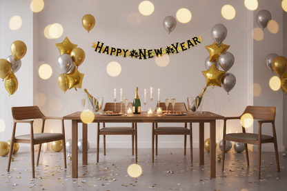 Happy New Year oppheng i festlig setting