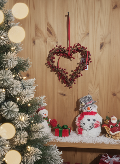 Hjertekrans i juleomgivelser