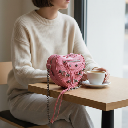 Hjerteveske rosa i livsstilsmiljø