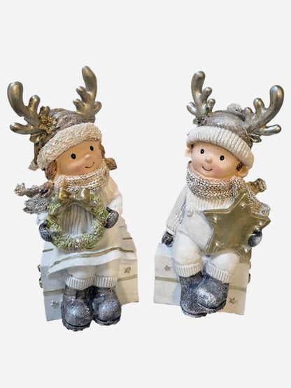 Juledekorasjon med Lys - 2 Barn på Pakker