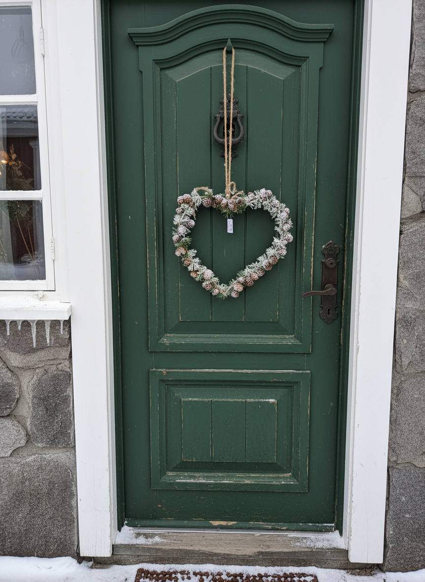 Julekrans på utgangsdør