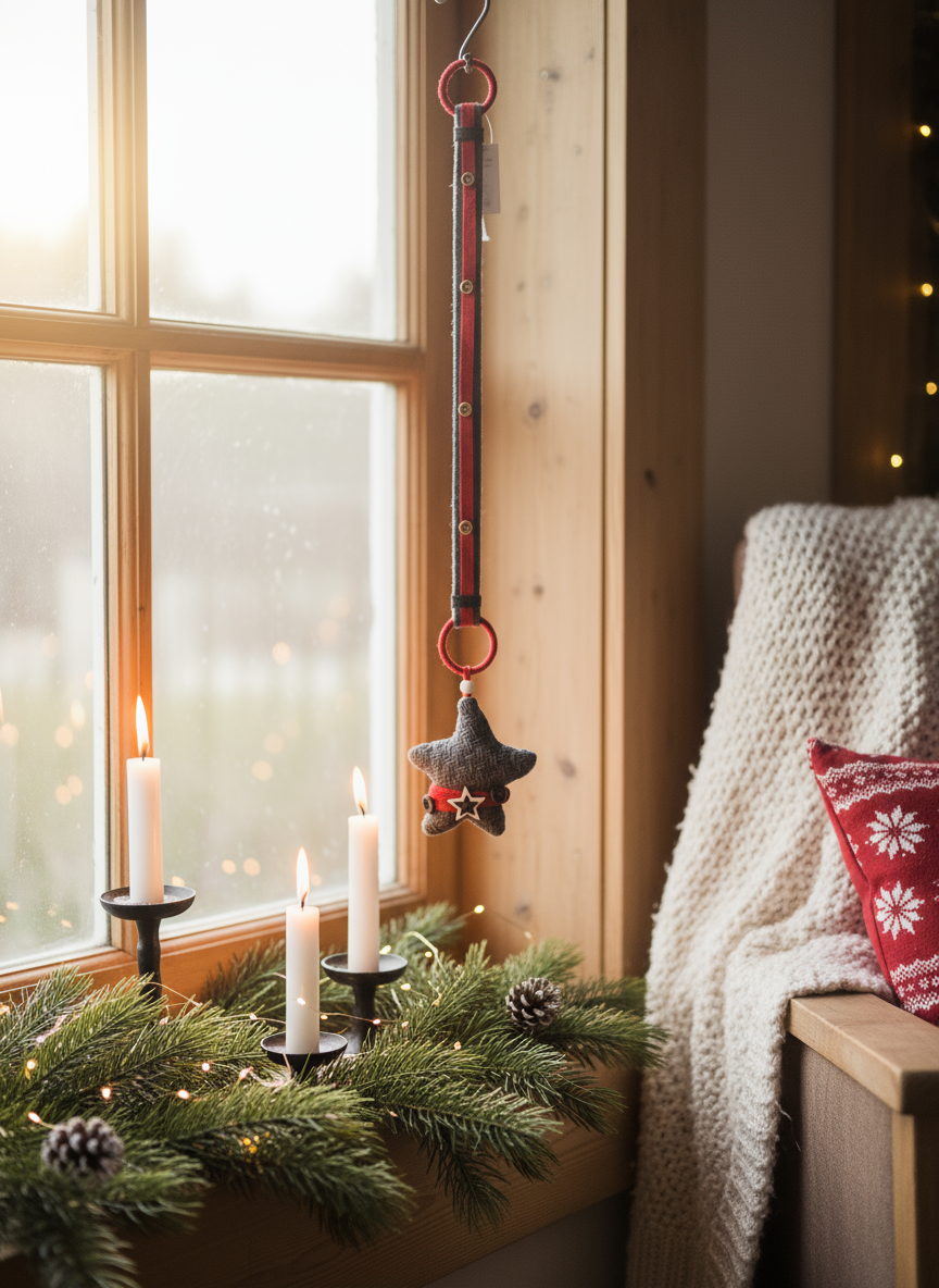 Julestjerne i juleomgivelser