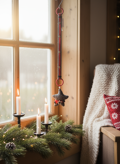 Julestjerne i juleomgivelser