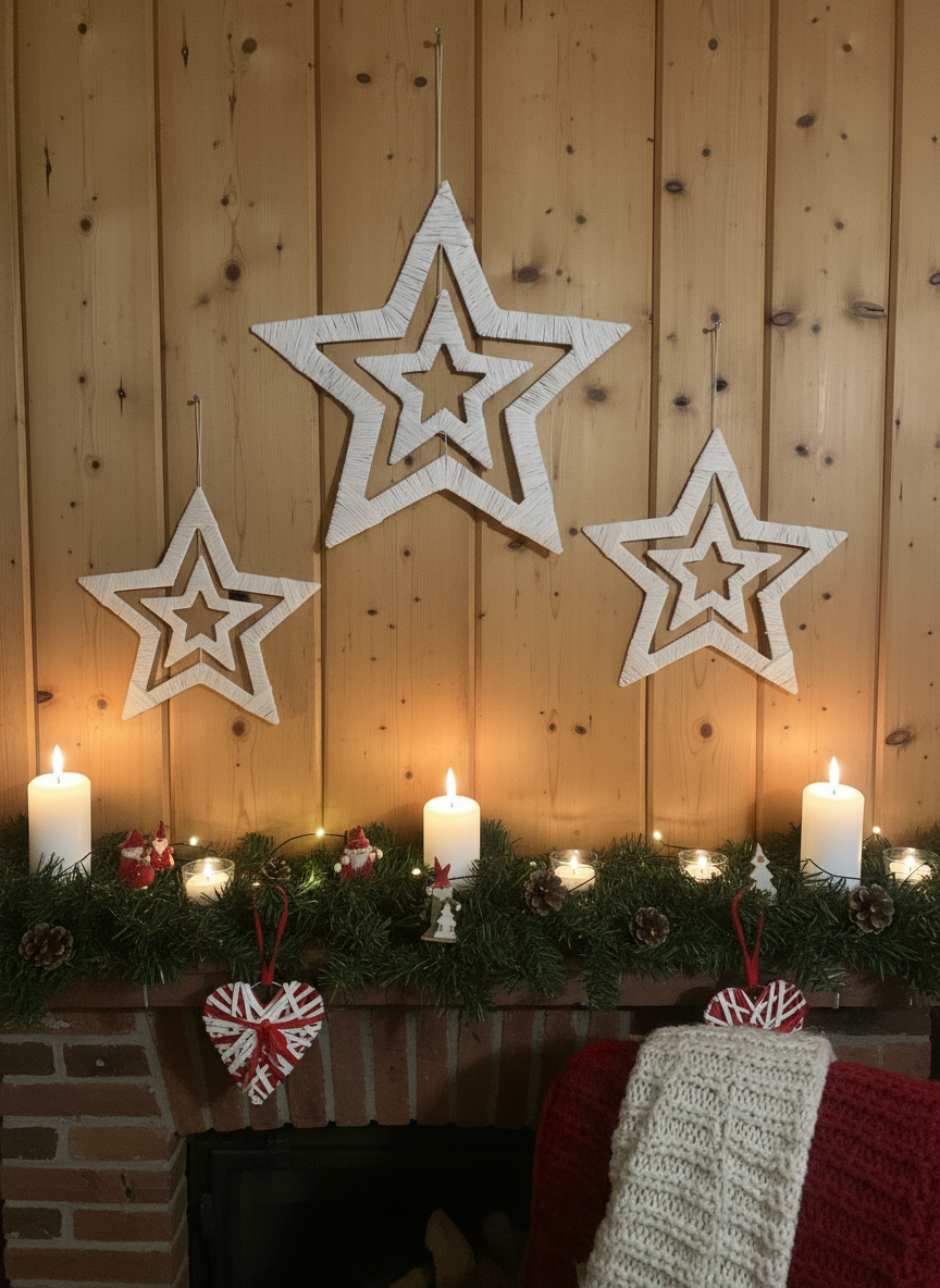 Julestjerner i juleomgivelser