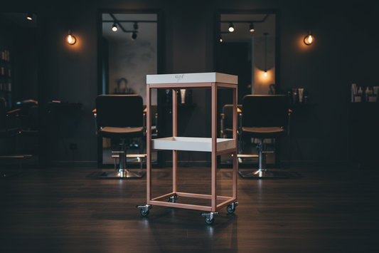 Keune frisørtralle med mørk bakgrunn