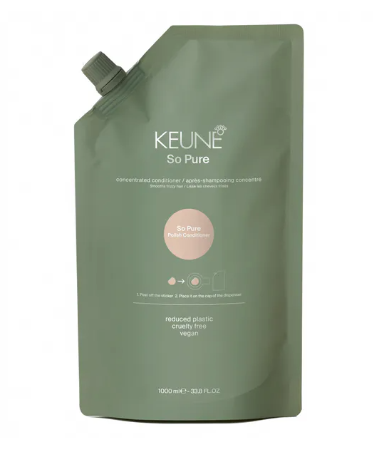 Keune So Pure Polish Conditioner .Refill 1000 ml - Vegansk balsam mot krus