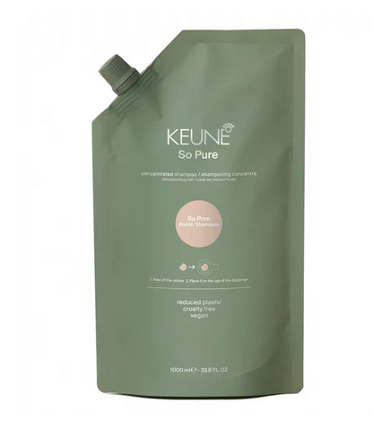 Keune So Pure Polish Shampoo Refill 1000 ml - Vegansk Anti-Krus