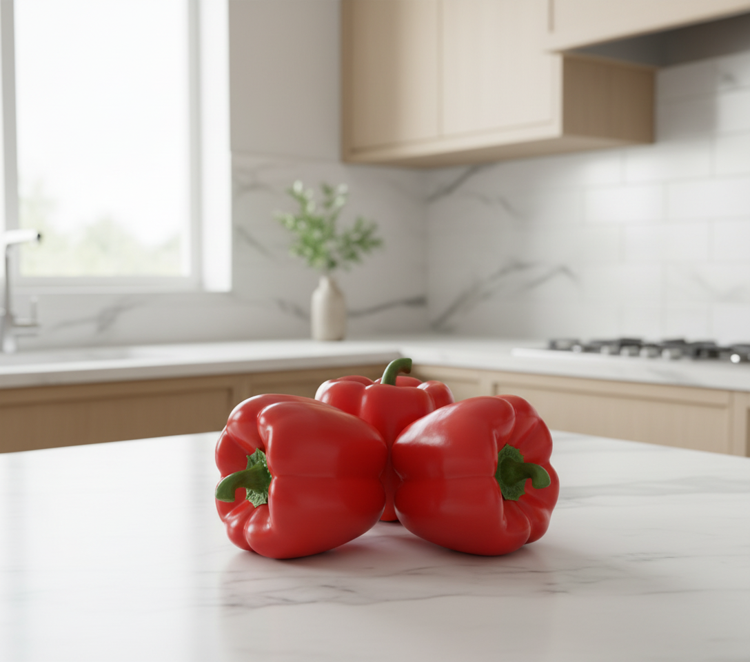 Kunstig paprika på kjøkken