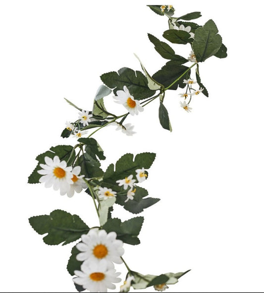 Kunstig dekorativ blomsterranke med Margaritter - girlander 180 cm