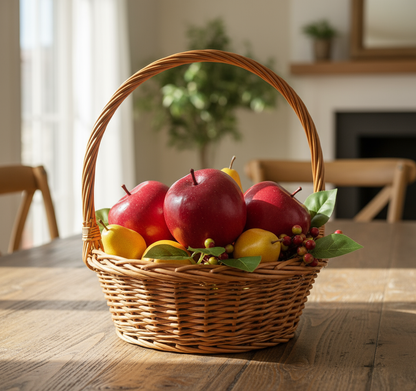 Kunstige Røde Epler i fruktkurv