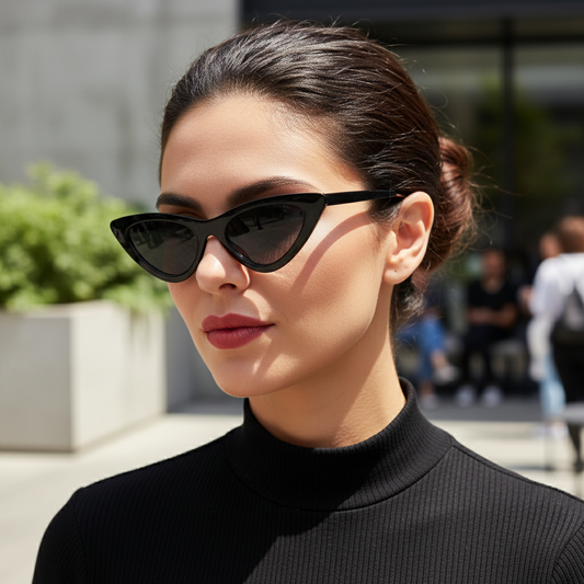 Kvinne med cat eye solbriller