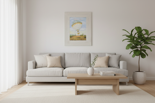 Luftballongmaleri i nordisk stue