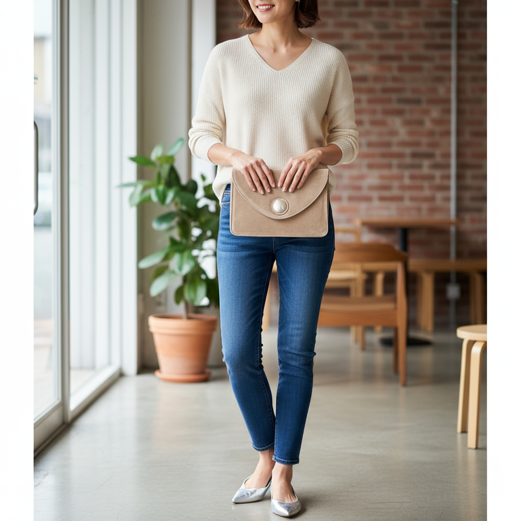 Lulus Shine Clutch med jeans-antrekk