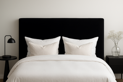 Monaco Sengegavl sort velour - 180x120x8 cm