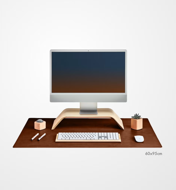 Pomelo Bordmatte Musematte Lær Lys rosa- Premium Skrivebordsunderlag