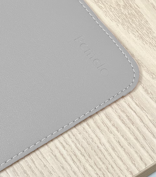 Pomelo Bordmatte Musematte Lær Grå- Premium Skrivebordsunderlag