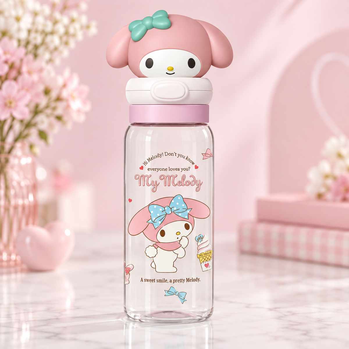 My Melody Sanrio drikkeflaske med 3D-figur 550 ml