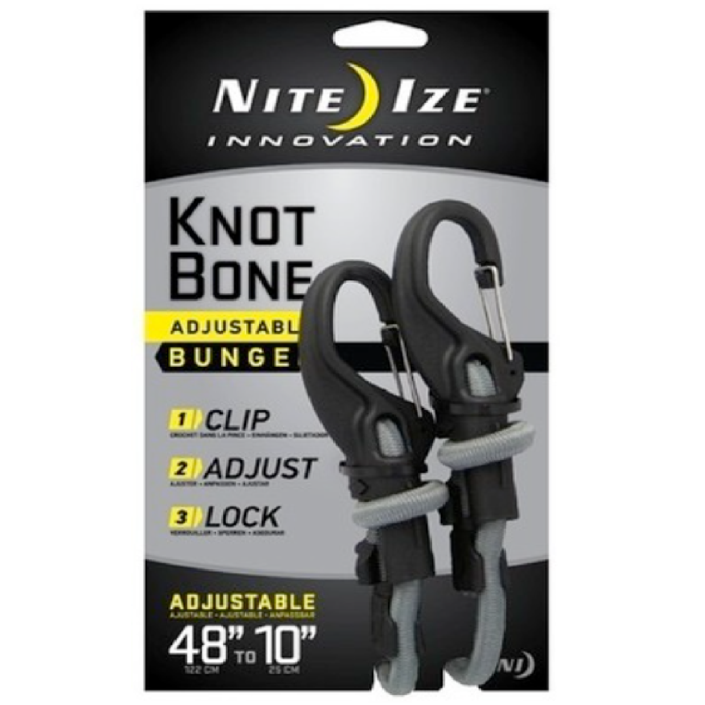 Nite Ize Knotbone karabinkroker - justerbar strikk - 25-122cm