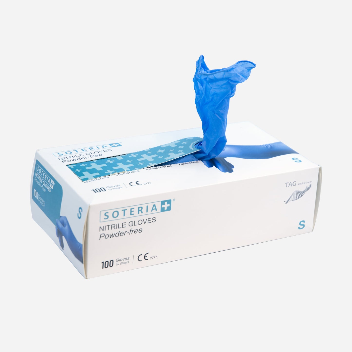 Soteria+ Nitril engangshansker- pudder og lateksfri- 100 stk - SMALL