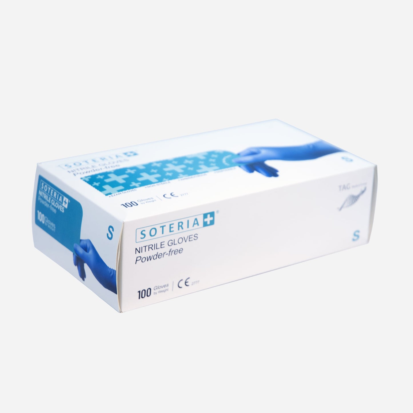 Soteria+ Nitril engangshansker- pudder og lateksfri- 100 stk - SMALL