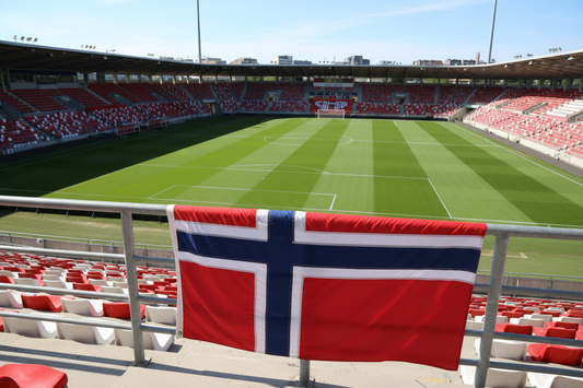 Norsk flagg på fotballstadion