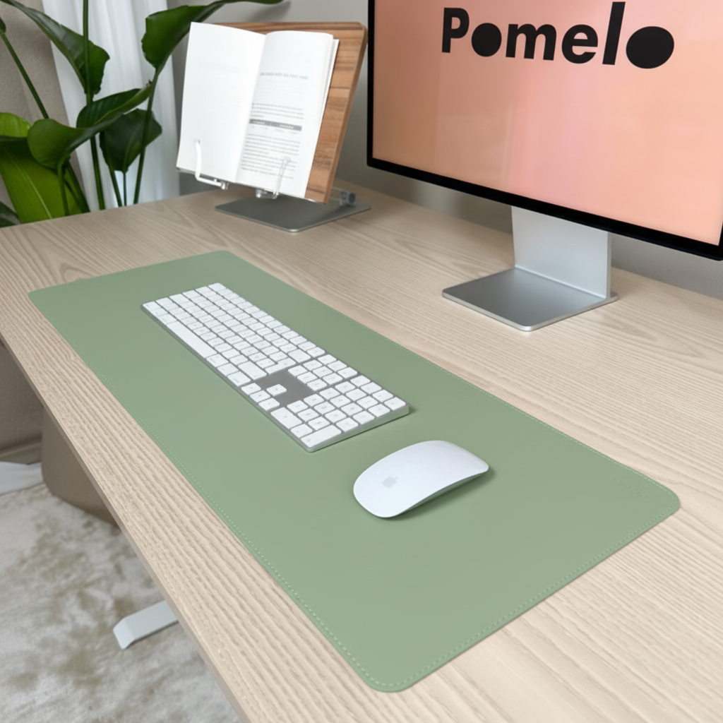 Premium skrivebordsunderlag i grønt lær